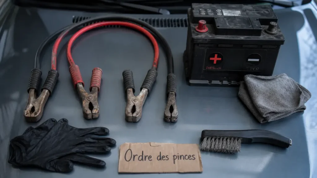 Démarrer une voiture avec des cables : ordre des pinces sur batterie