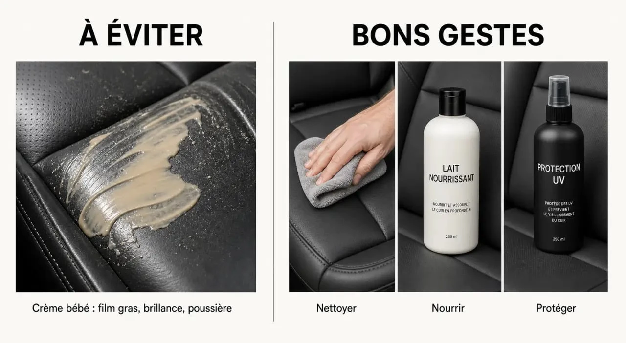 Entretien cuir voiture mixa bébé : ce qu’il faut éviter et les produits adaptés