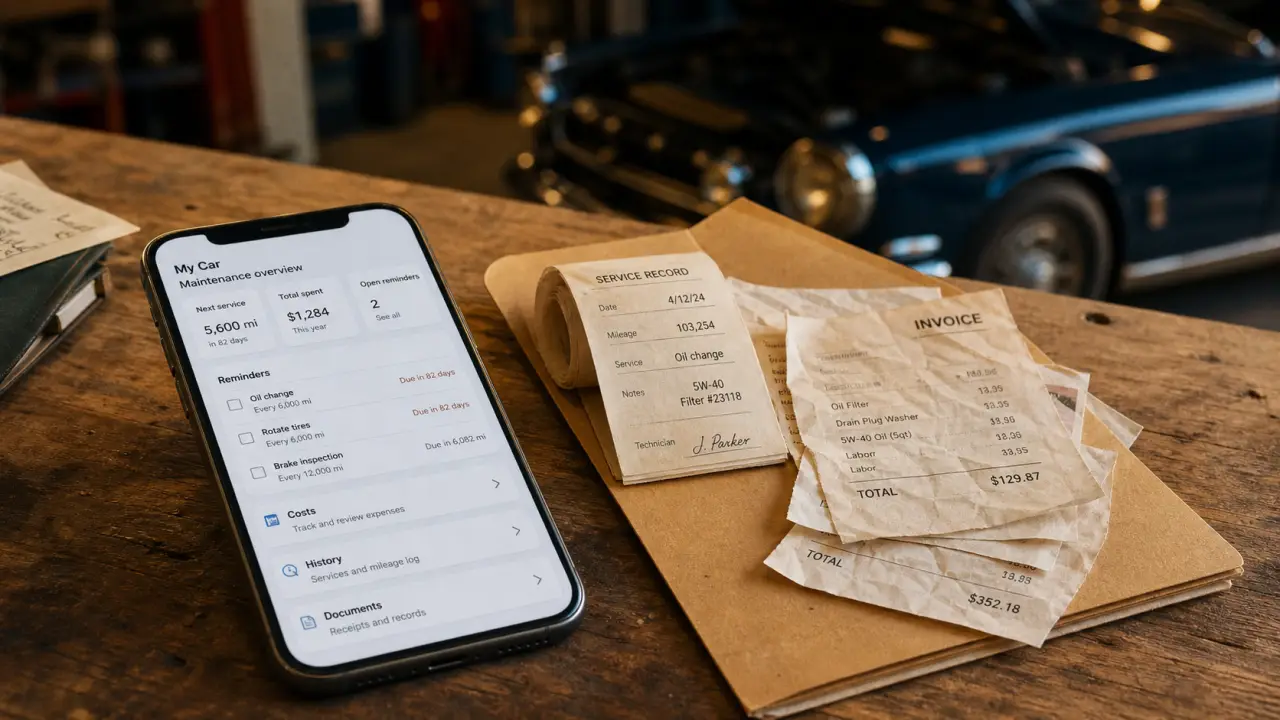 Application suivi entretien voiture : rappels, coûts et historique