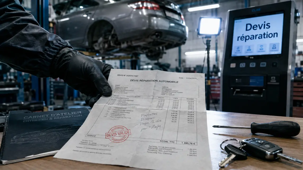 Devis reparation auto sur table, pièces et main-d’œuvre, garanties