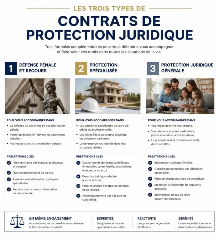 Les trois types de contrats de protection juridique expliqués