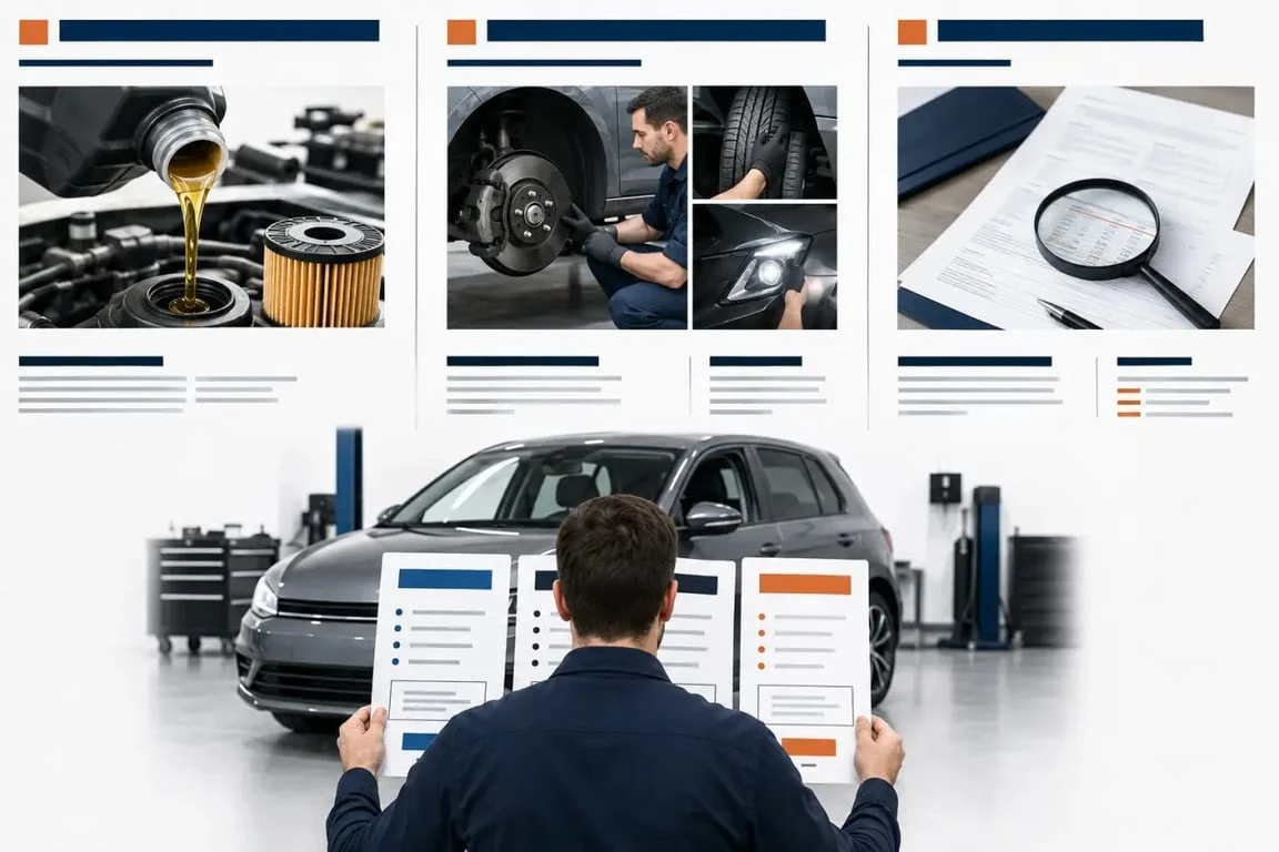 Révision auto pas cher : comparaison visuelle des forfaits et points à vérifier avant de réserver