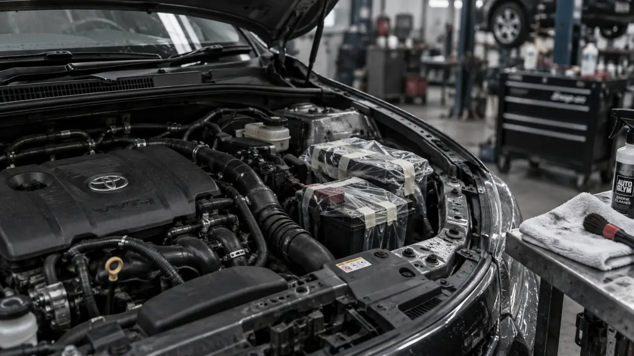 Nettoyage voiture moteur : câbles et connecteurs protégés contre l’eau