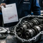 Réparation boite de vitesse : boîte démontée en atelier