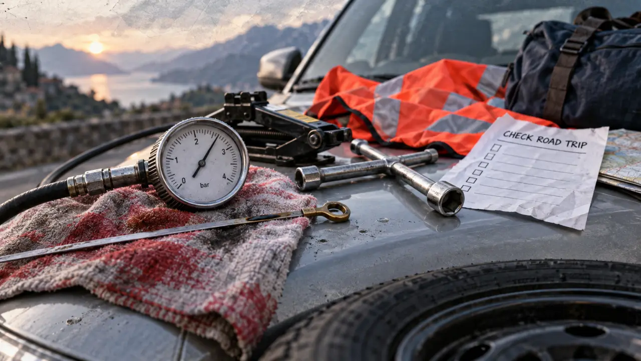 Vérifications mécaniques avant road trip : pneus et niveaux avant départ